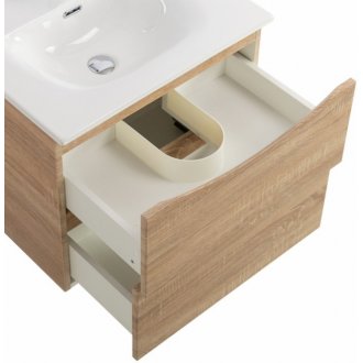 Тумба с раковиной и зеркалом BelBagno Marino-CER-N 70 Rovere Bianco