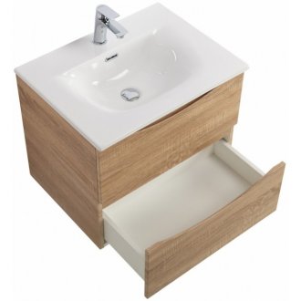 Тумба с раковиной и зеркалом BelBagno Marino-CER-N 70 Rovere Bianco