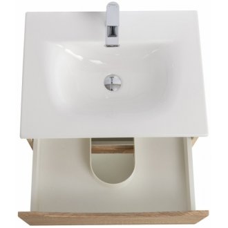 Тумба с раковиной и зеркалом BelBagno Marino-CER-N 70 Rovere Bianco