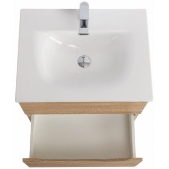 Тумба с раковиной и зеркалом BelBagno Marino-CER-N 70 Rovere Bianco