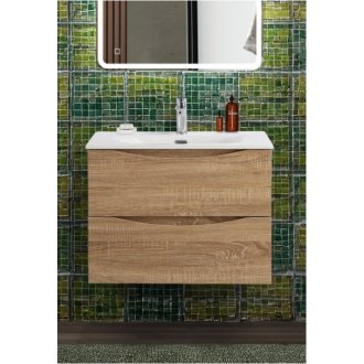 Тумба с раковиной и зеркалом BelBagno Marino-CER-N 70 Rovere Bianco