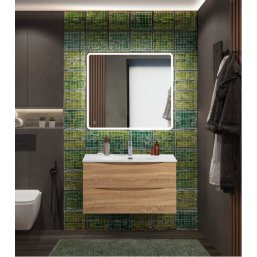 Тумба с раковиной и зеркалом BelBagno Marino-CER-N...