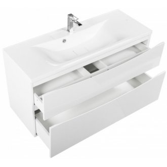 Тумба с раковиной BelBagno Marino-H60 110-BB1100/450-LV-MR-PR Bianco Lucido