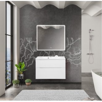 Тумба с раковиной BelBagno Marino-H60 90-BB900/450-LV-MR-AST Bianco Lucido