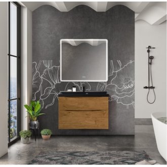 Тумба с раковиной BelBagno Marino-H60 90-BB900/450-LV-ART-AST-NERO Rovere Nature