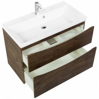 Тумба с раковиной BelBagno Marino-H60 90-BB900/450-LV-MR-AST Rovere Moro