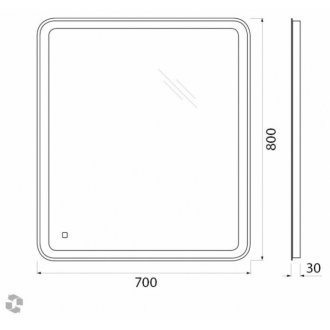 Тумба с раковиной и зеркалом BelBagno Marino-CER-N 70 Bianco Lucido