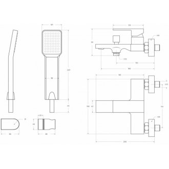 Смеситель для ванны BelBagno Romano ROM-VASM-CRM