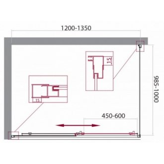 Душевой уголок BelBagno UNIQUE-AH-1-120/135-100-M-Cr