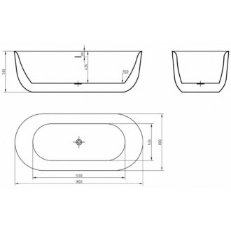 Ванна BelBagno BB706 180x80 см отдельностоящая с монолитным экраном 