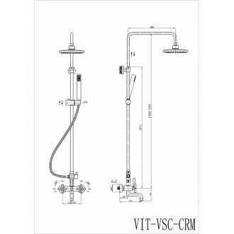 Душевая колонна для ванны BelBagno Vittoria VIT-VSC-CRM