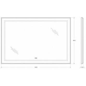 Зеркало BelBagno SPC-KRAFT-1200-800-LED-TCH-WARM