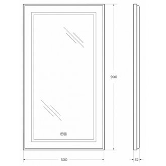 Зеркало BelBagno SPC-KRAFT-500-900-LED-TCH-WARM