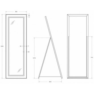 Зеркало BelBagno SPC-KRAFT-555-1700-TCH-PIA-NERO