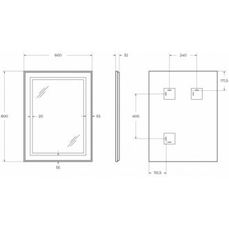 Зеркало BelBagno SPC-KRAFT-600-800-SENS-NERO