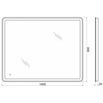 Зеркало BelBagno SPC-MAR-1000-800-LED-TCH