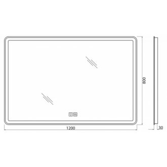 Зеркало BelBagno SPC-MAR-1200-800-LED-TCH-WARM