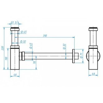 Сифон для раковины Белюкс HR 1240 черный