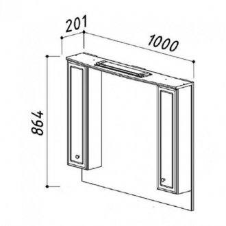 Зеркало со шкафчиком Белюкс Адажио В 105 Ш белое