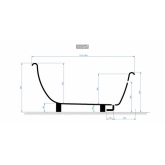 Ванна Белюкс Ладья 1700 хром