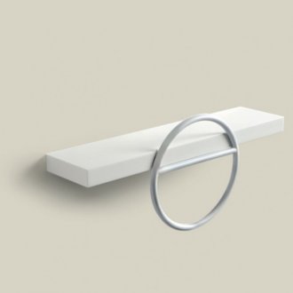 Полка с полотенцедержателем-кольцо Bertocci Mettitutto 113 8722 белая/хром