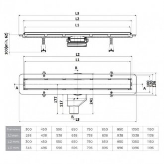 Душевой лоток Bettoserb Confluo Frameless Line 950 Gold 13701225 золото