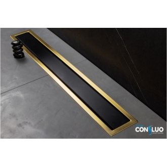 Душевой лоток Bettoserb Confluo Premium Line 300 Black Glass Gold 13100113 черный