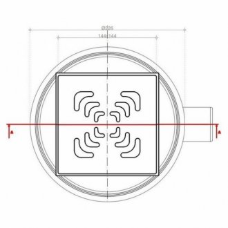 Душевой трап Bettoserb Confluo Standard 15х15 Square 3 Gold 13000138 золото