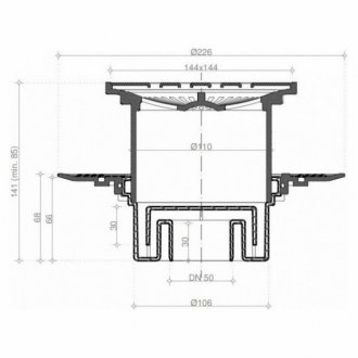 Душевой трап Bettoserb Confluo Standard 15х15 Square Vertical 13000019 хром