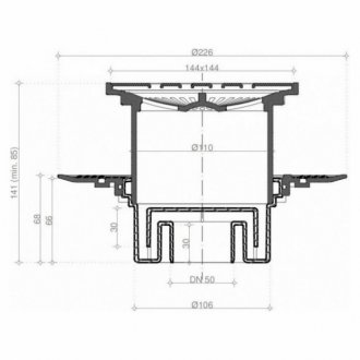 Душевой трап Bettoserb Confluo Standard 15х15 Drops Vertical 13000020 хром