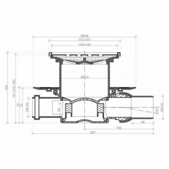 Душевой трап Bettoserb Confluo Standard 15х15 Square 2 Mask 13000082 хром