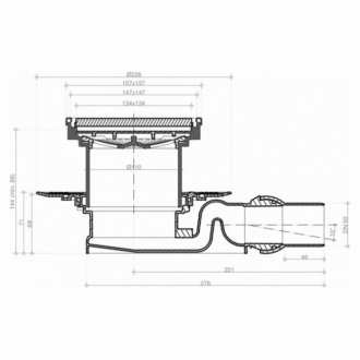 Душевой трап Bettoserb Confluo Standard 15х15 Ceramic 4 13000088 под плитку