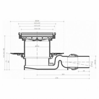 Душевой трап Bettoserb Confluo Standard 15х15 Plate 4 2in1 13702559 хром