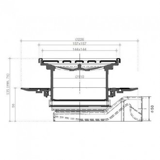 Душевой трап Bettoserb Confluo Standard 15х15 Plate 8 2in1 13702560 хром