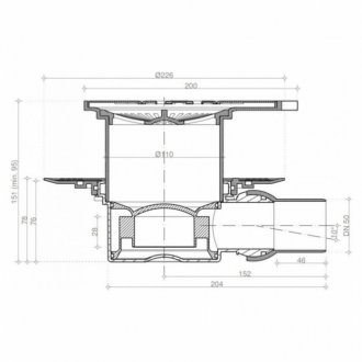 Душевой трап Bettoserb Confluo Standard 20х20 Angle 1 13000013 хром