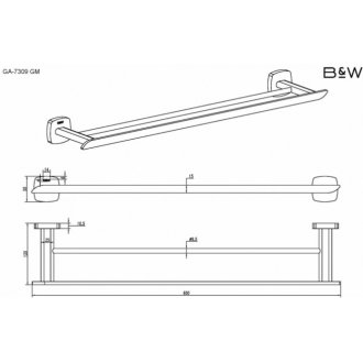 Комплект аксессуаров для ванной комнаты Black & White Gravity GA-7810GM