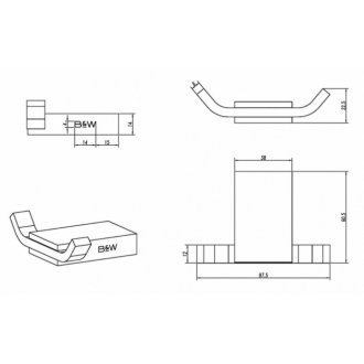 Комплект аксессуаров для ванной комнаты Black & White Gravity GA-7710C