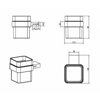 Комплект аксессуаров для ванной комнаты Black & White Gravity GA-7710C