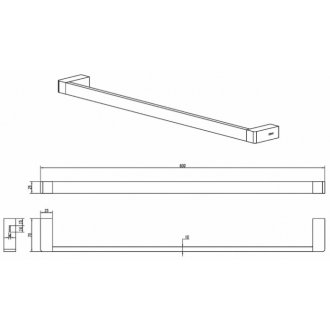 Полотенцедержатель Black & White Gravity GA-9608GM 60 см