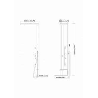 Душевая панель Black&White Gravity GR027