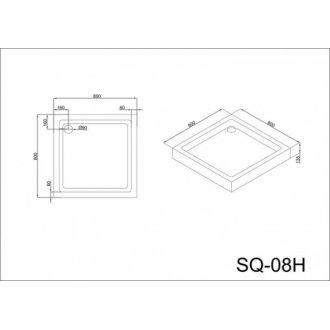 Душевой поддон Black&White Stellar Wind SQ-08H