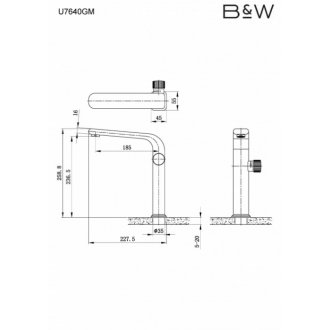 Смеситель для раковины Black&White Universe U7640GM