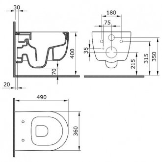 Комплект Geberit Duofix UP 320 111.300.00.5 + Bocchi V-Tondo 1417-006-0129 + Geberit Sigma 01 115.770.DW.5 черная глянцевая