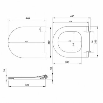 Комплект Geberit Duofix UP 320 111.300.00.5 + Bocchi V-Tondo 1417-006-0129 + Geberit Sigma 01 115.770.DW.5 черная глянцевая