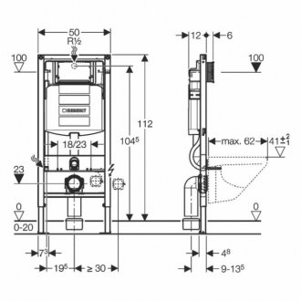 Комплект Geberit Duofix UP 320 111.300.00.5 + Bocchi V-Tondo 1417-006-0129 + Geberit Sigma 01 115.770.DW.5 черная глянцевая