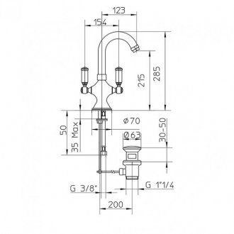 Смеситель для раковины Bossini Liberty Z001301.030