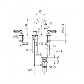 Смеситель для раковины Bossini Liberty Z001302.030