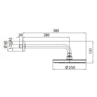 Верхний душ Bossini Elios H19412G.030