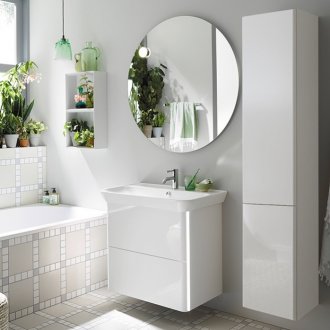 Мебель для ванной Burgbad Iveo 80 с подсветкой белый глянец