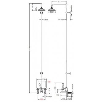 Душевая стойка Burlington Anglesey H295A-AN